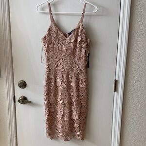 Lulu's Rose Lace Midi Dress